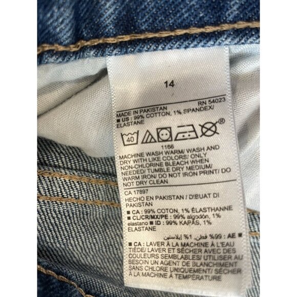 Old Navy Blue Jean Shorts Womens 14 High Rise OG Straight Raw Cuffed Hem Summer - Picture 5 of 6